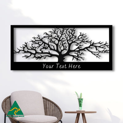 Personalised Tree of Life Metal Wall Art | Black Finish