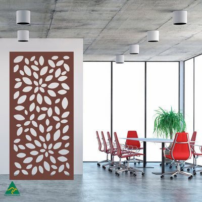 Staged Image | Petals Privacy Screen | Rust Patina