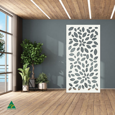 Staged Image | Petals Privacy Screen | White Matt