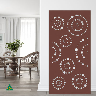 Staged Image | Solar System Privacy Screen | Rust Patina