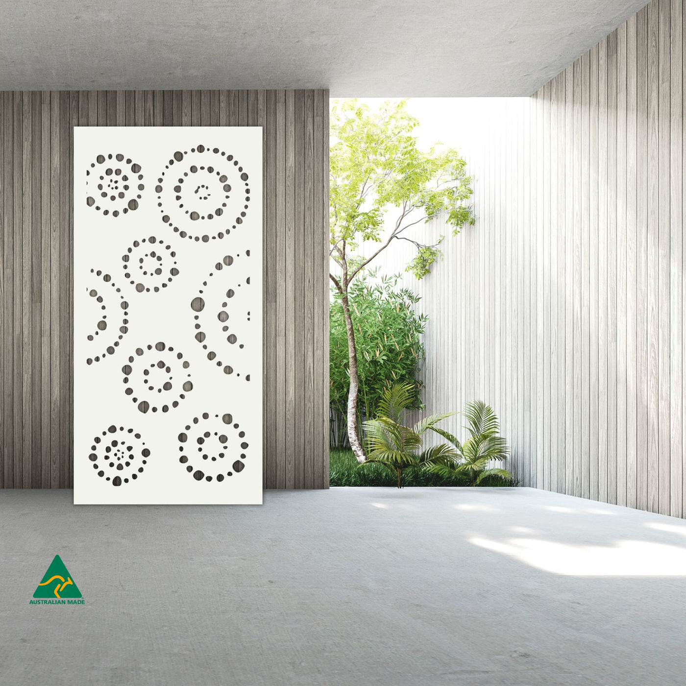 Staged Image | Solar System Privacy Screen | White Matt