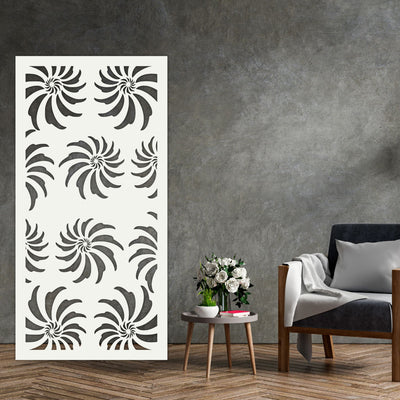 Staged Image | Spiral Privacy Screen | White Matt