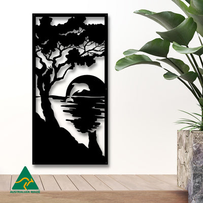 Sunset Serenity Privacy Screen | Black Finish | 75 x 150cm | 90 x 180cm
