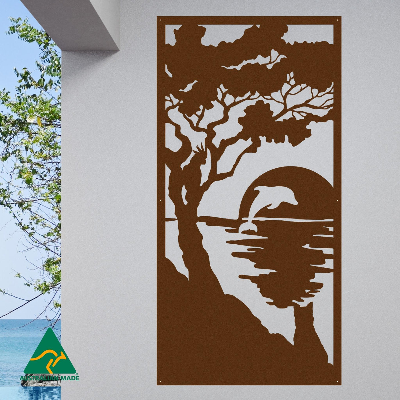Sunset Serenity Privacy Screen | Rust Finish | 75 x 150cm | 90 x 180cm