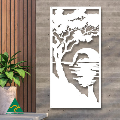 Sunset Serenity Privacy Screen | White Finish | 75 x 150cm | 90 x 180cm