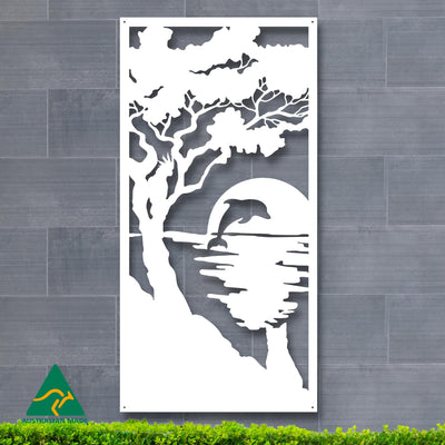 Sunset Serenity Privacy Screen | White Finish | 60 x 120cm