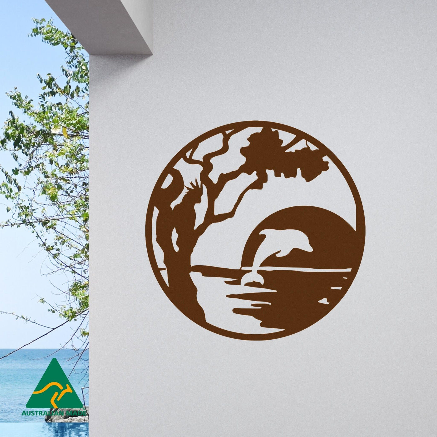 Sunset Serenity Round Metal Wall Art | Rust Finish
