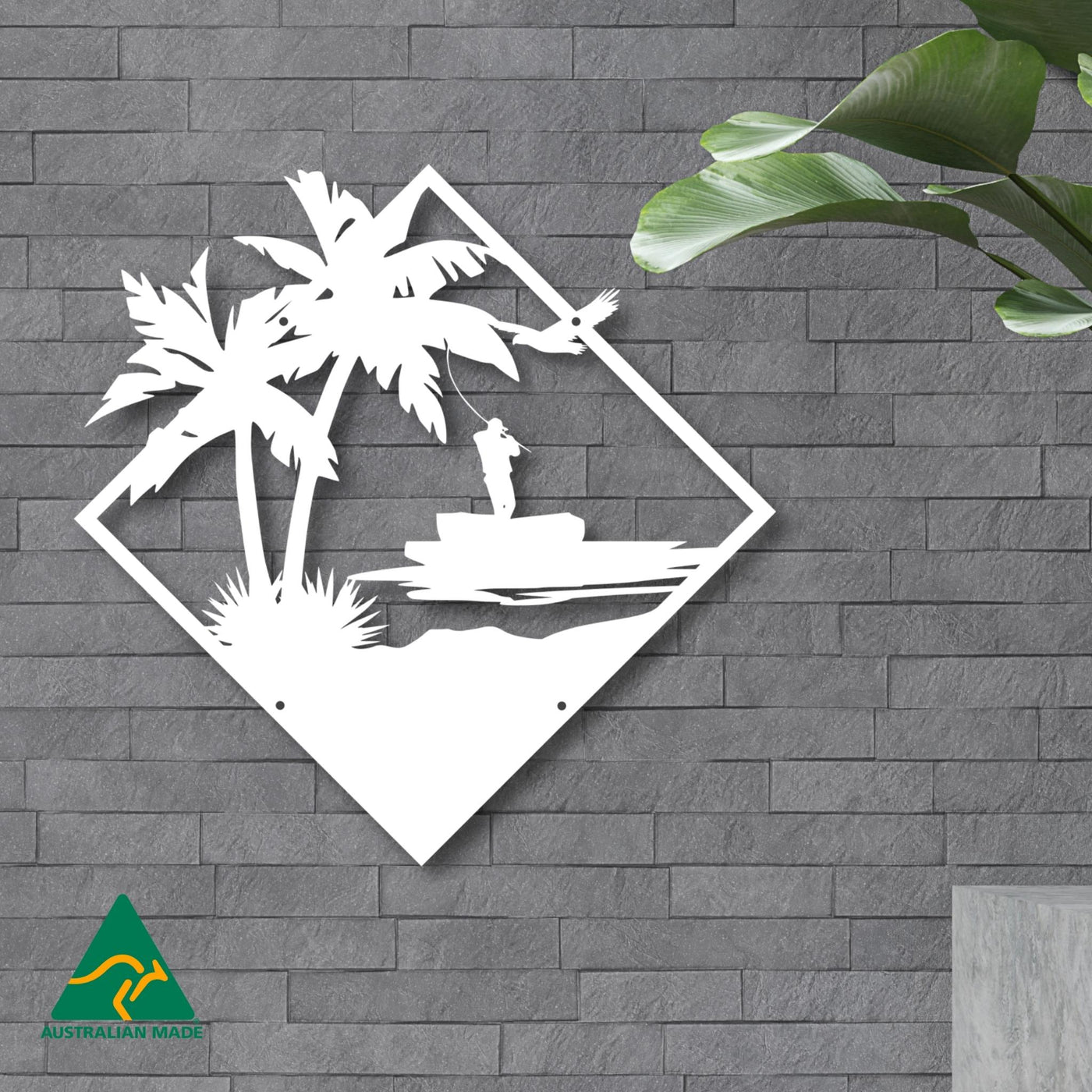 The Big Catch Metal Wall Art | White Finish