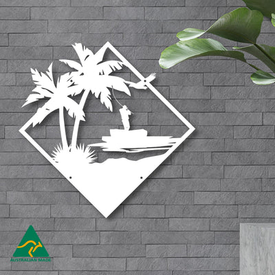 The Big Catch Metal Wall Art | White Finish