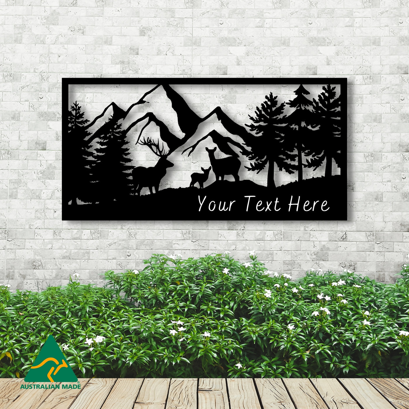 The Great Alpine Metal Wall Art | Personalised Text | Black Finish | Royal Gardens by Chateau de Glass