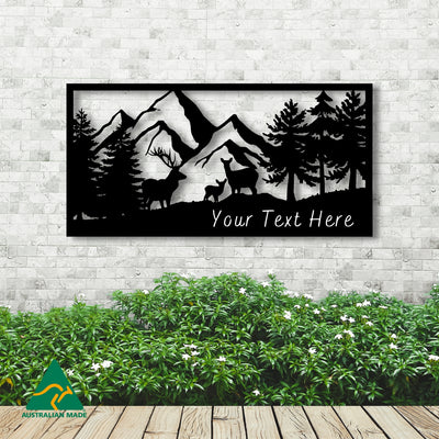 The Great Alpine Metal Wall Art | Personalised Text | Black Finish | Royal Gardens by Chateau de Glass