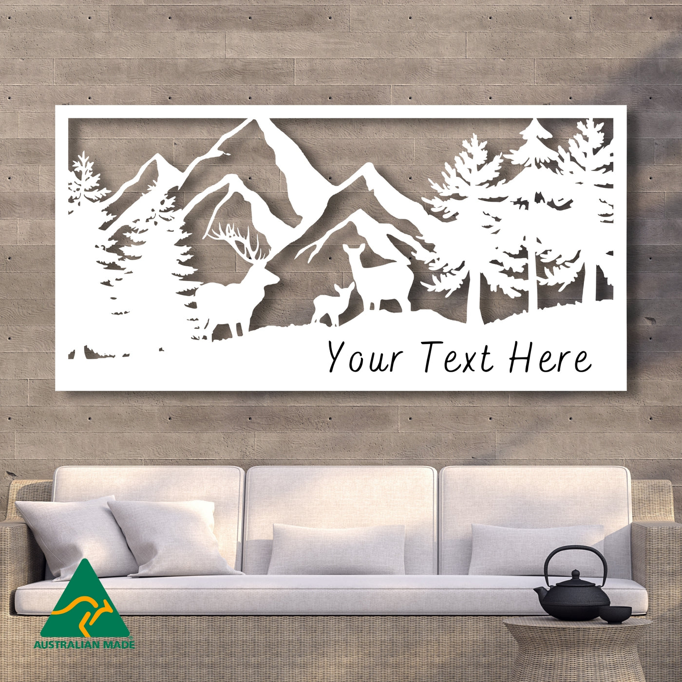 The Great Alpine Metal Wall Art | Personalised Text | White Finish | Royal Gardens by Chateau de Glass