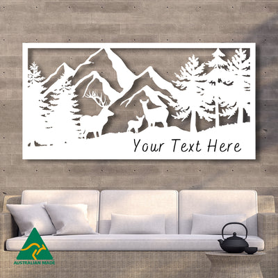The Great Alpine Metal Wall Art | Personalised Text | White Finish | Royal Gardens by Chateau de Glass