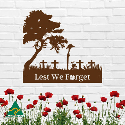 The Hat of an Anzac Metal Wall Art | Rust Finish