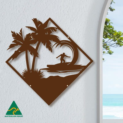 The Perfect Wave Metal Wall Art | Rust Finish