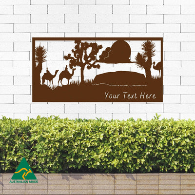 Personalised The Red Centre Metal Wall Art | Rust Finish
