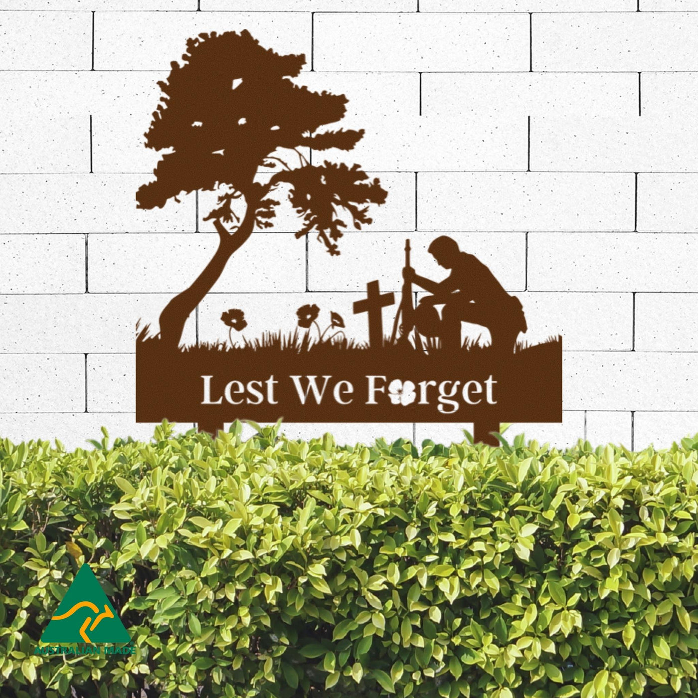 The Resting Anzac Garden Stake | Rust Finish