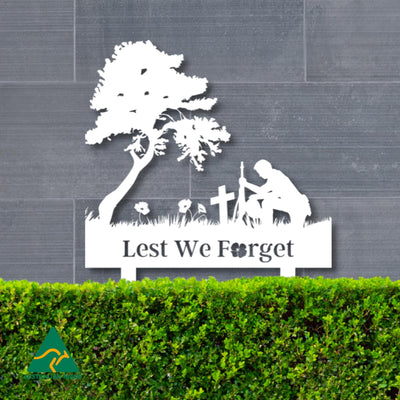 The Resting Anzac Garden Stake | White Finish