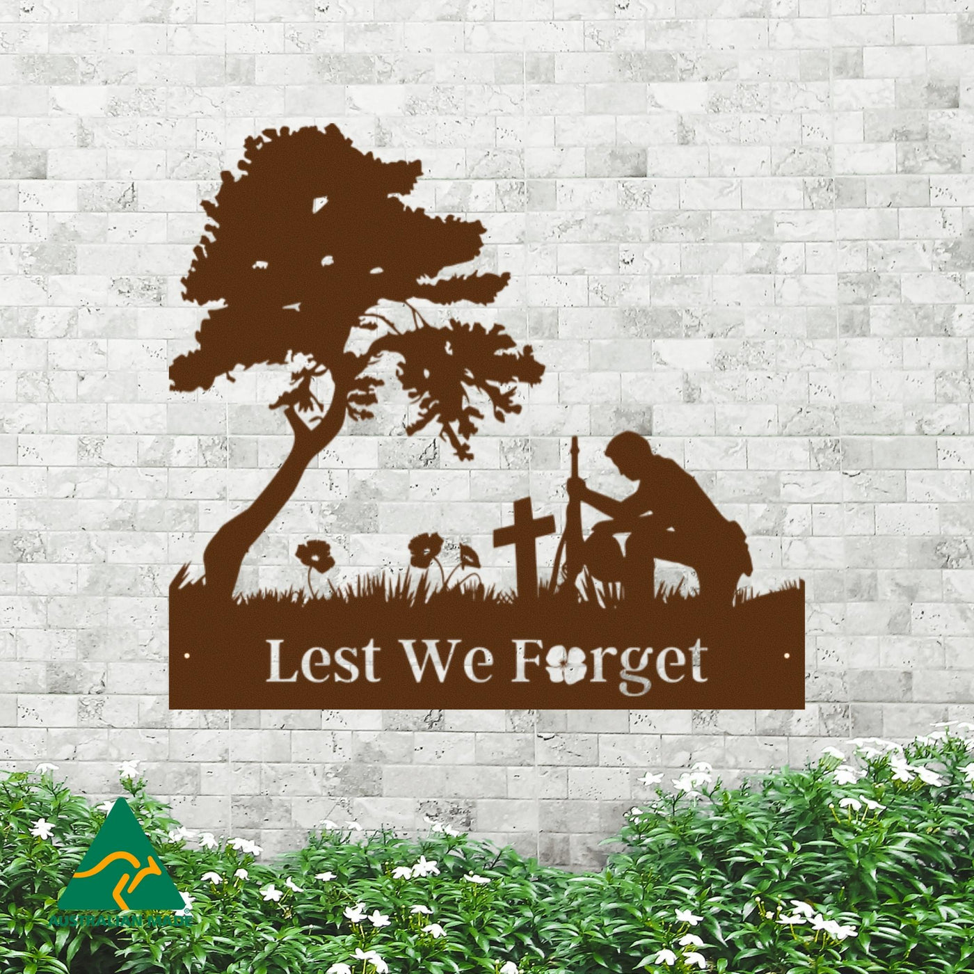 The Resting Anzac Metal Wall Art | Rust Finish