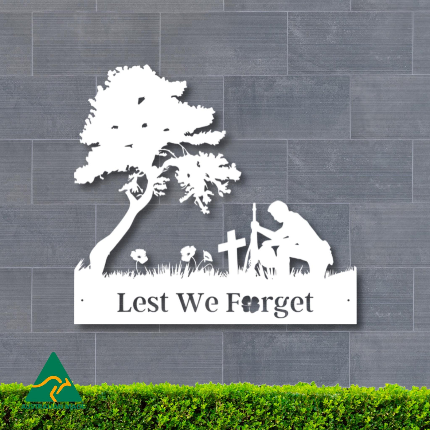 The Resting Anzac Metal Wall Art | White Finish