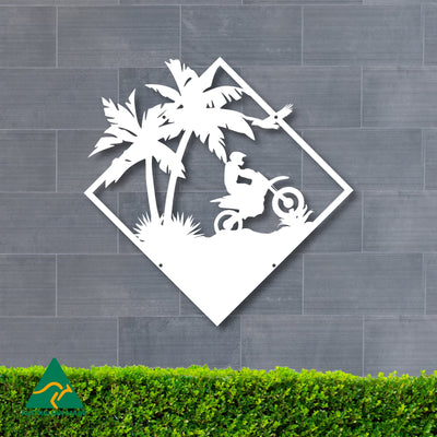 The Riding Track Metal Wall Art | White Finish