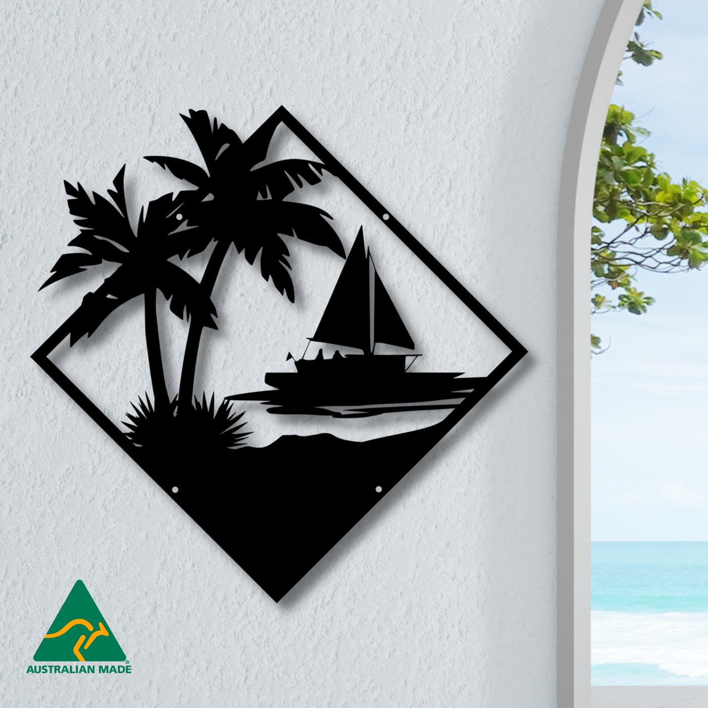 The Yacht Club Metal Wall Art | Black Finish