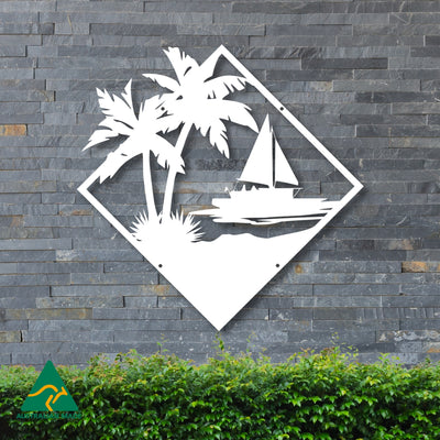 The Yacht Club Metal Wall Art | White Finish