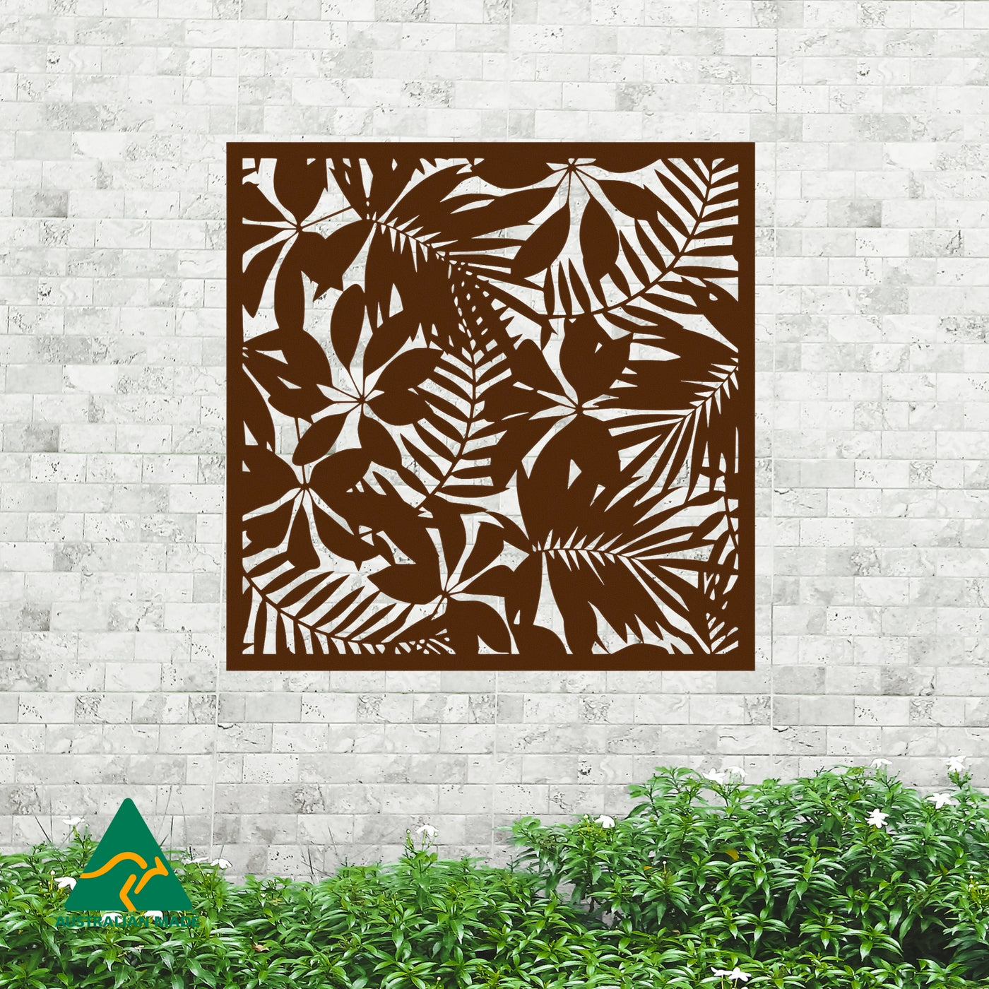 Tropical Landscape Metal Wall Art | Rust Finish