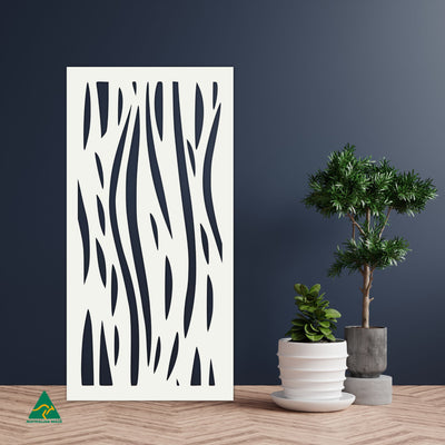 Staged Image | Waves Privacy Screen | White Matt