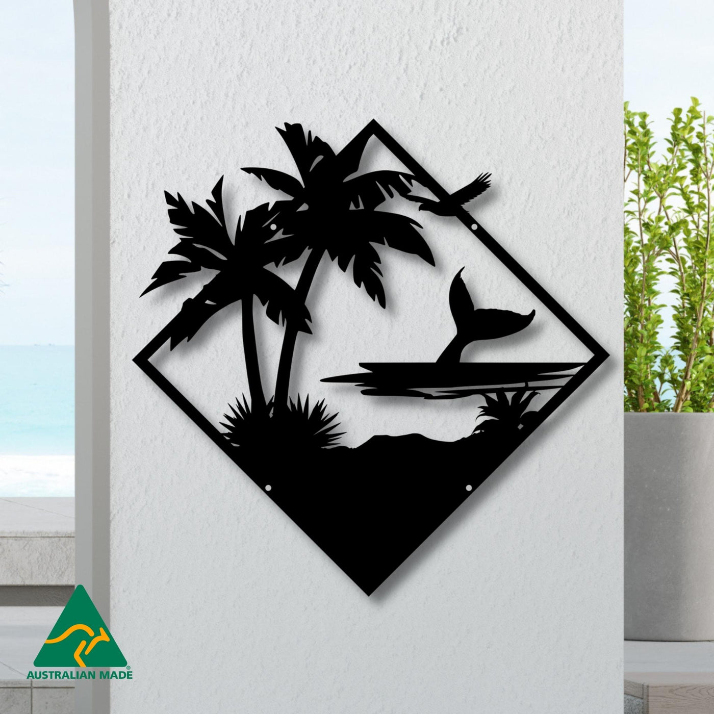 Whale Watching Metal Wall Art | Black Finish