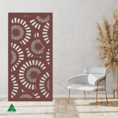 Staged Image | Wheels Privacy Screen | Rust Patina