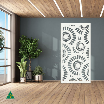Staged Image | Wheels Privacy Screen | White Matt