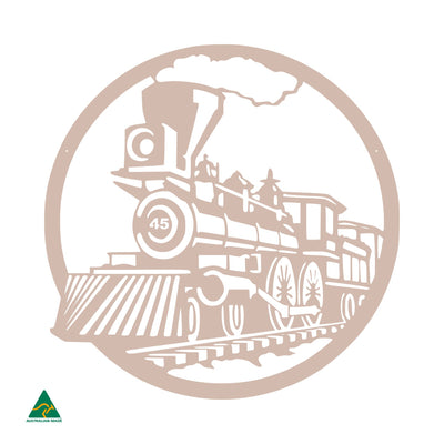 Steam Train Metal Wall Art | Pink Sand Matt