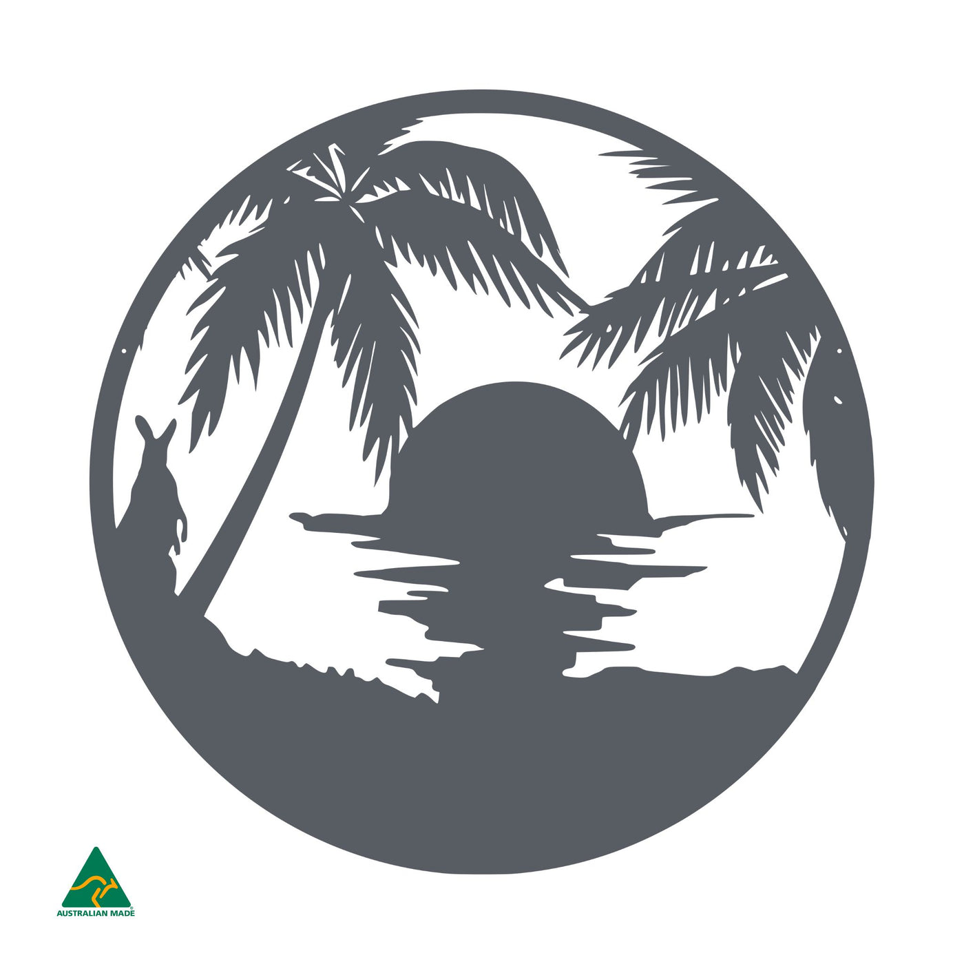 Sunset Beach Round Metal Wall Art | Ironstone Matt