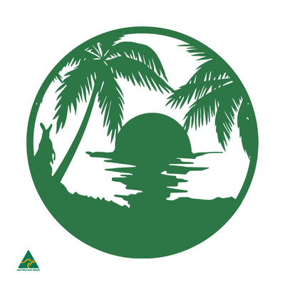 Sunset Beach Round Metal Wall Art | Mistletoe Gloss