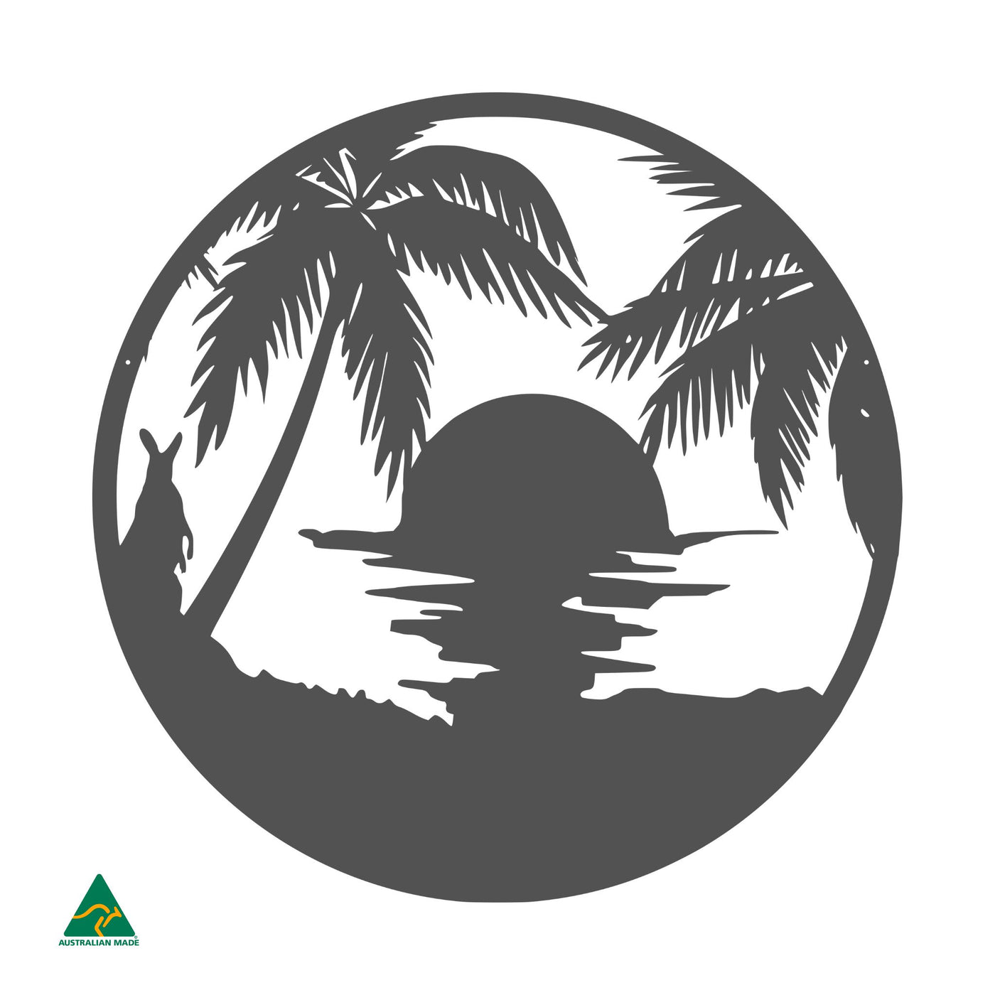 Sunset Beach Round Metal Wall Art | Monument Matt