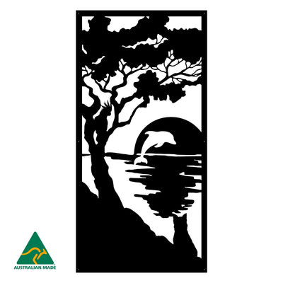Sunset Serenity Privacy Screen | Black Finish | 75 x 150cm | 90 x 180cm