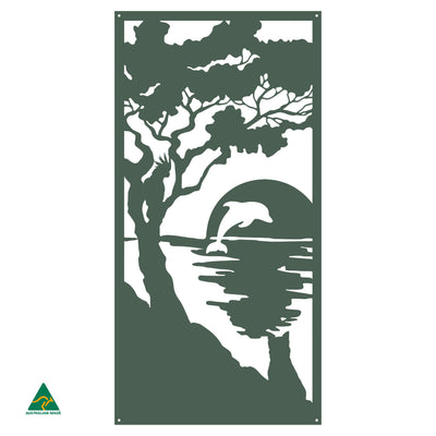 Sunset Serenity Metal Wall Art | Cottage Green Satin