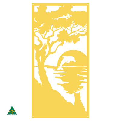 Sunset Serenity Metal Wall Art | Lemon Yellow Gkloss