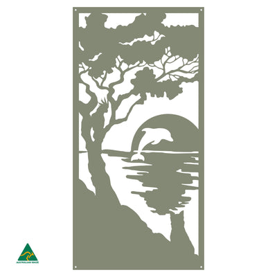 Sunset Serenity Metal Wall Art | Pale Eucalypt Matt
