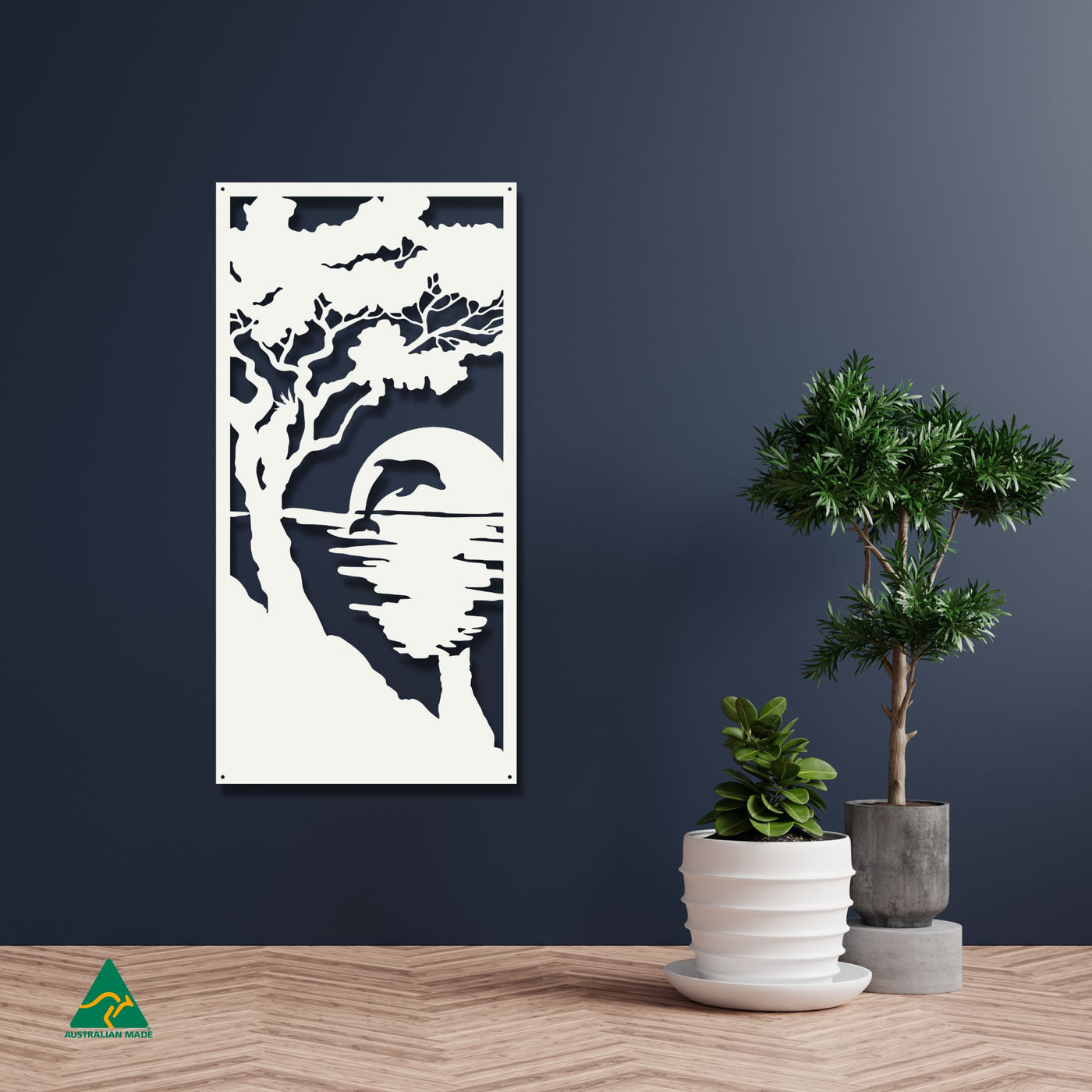 Sunset Serenity Metal Wall Art Staged Image | White Matt