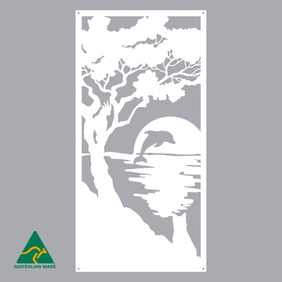 Sunset Serenity Privacy Screen | White Finish | 60 x 120cm