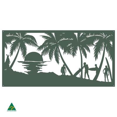Surf’s Up Metal Wall Art | Cottage Green Satin