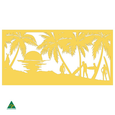 Surf’s Up Metal Wall Art | Lemon Yellow Gloss