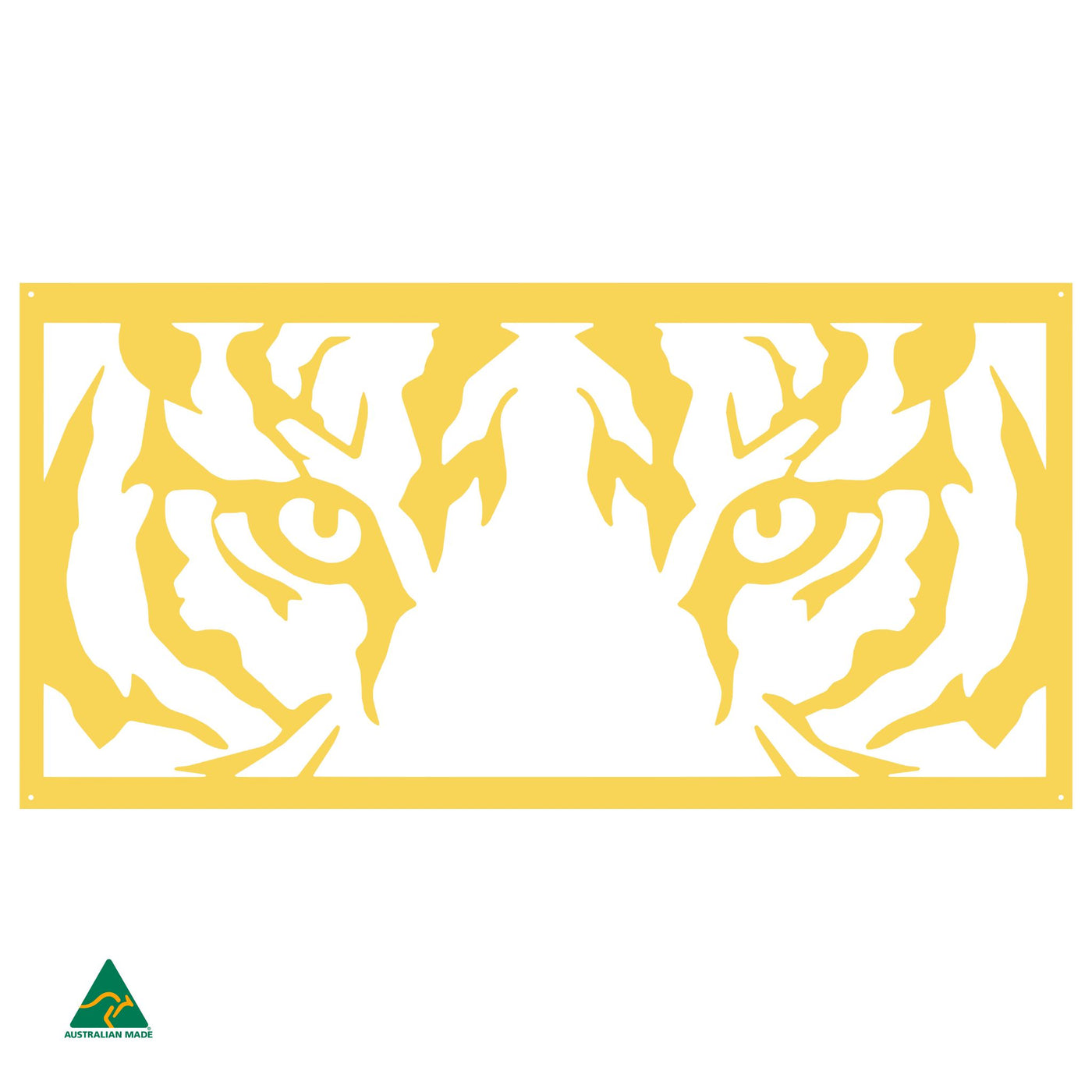 The Big Cat Metal Wall Art | Lemon Yellow Gloss