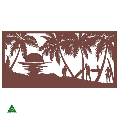 Surf’s Up Metal Wall Art | Manor Red Satin