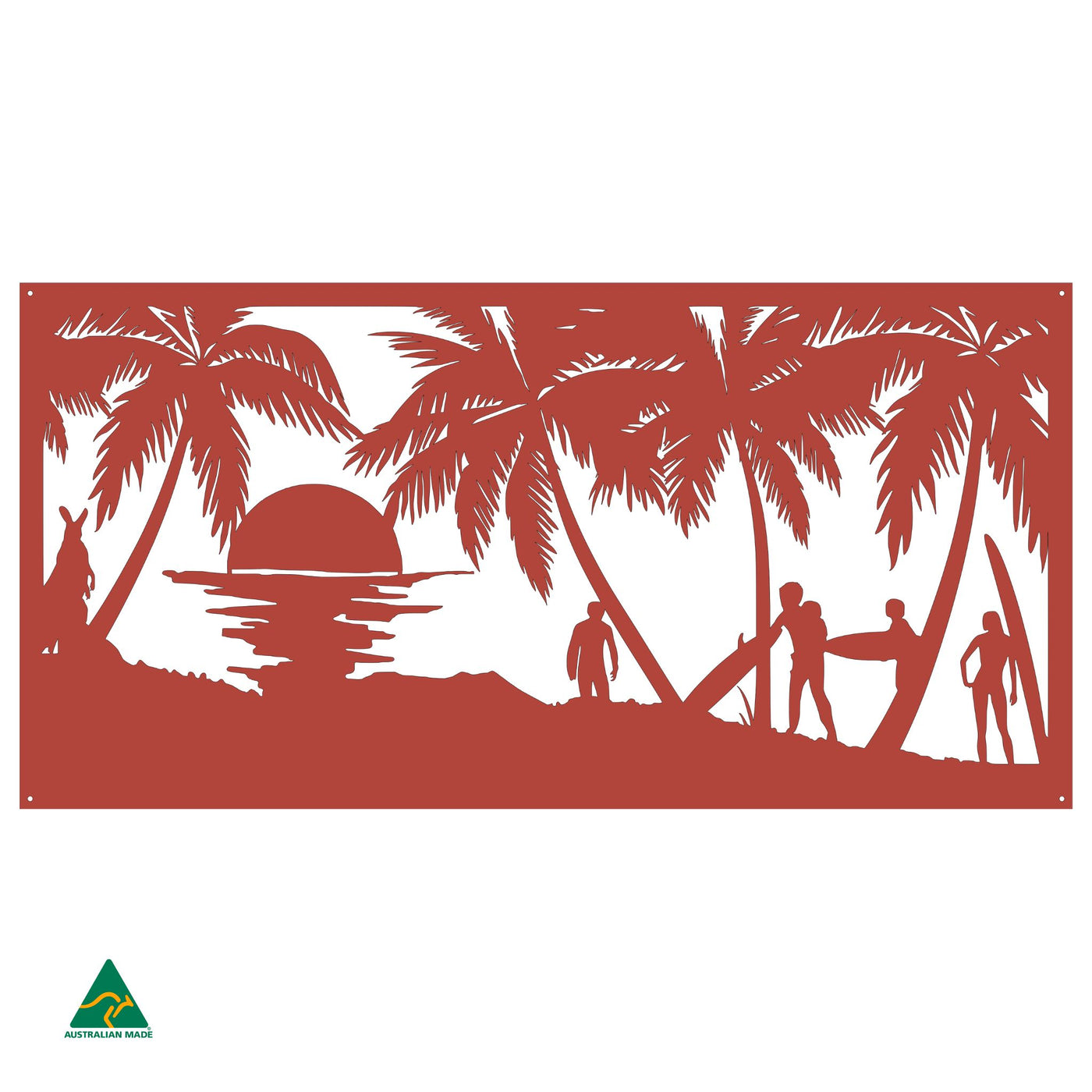 Surf’s Up Metal Wall Art | Signal Red Gloss