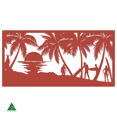 Surf’s Up Metal Wall Art | Signal Red Gloss