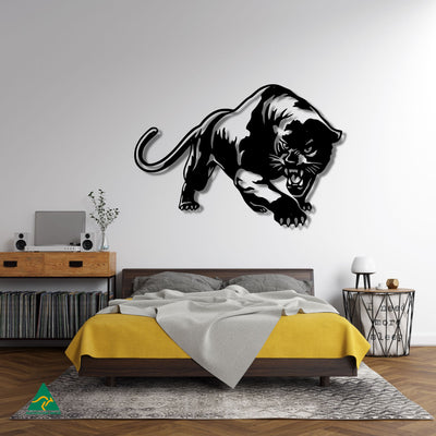 The Black Panther Metal Wall Art Staged Image | Night Sky (Black) Matt