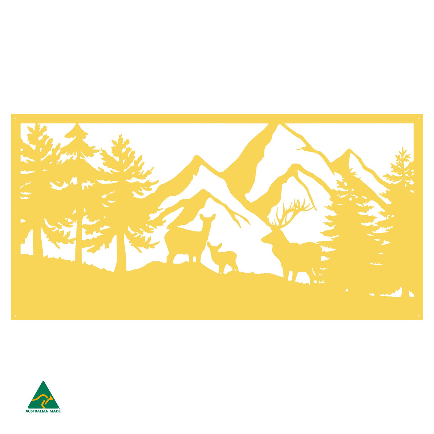 The Great Alpine Metal Wall Art | Lemon Yellow Gloss